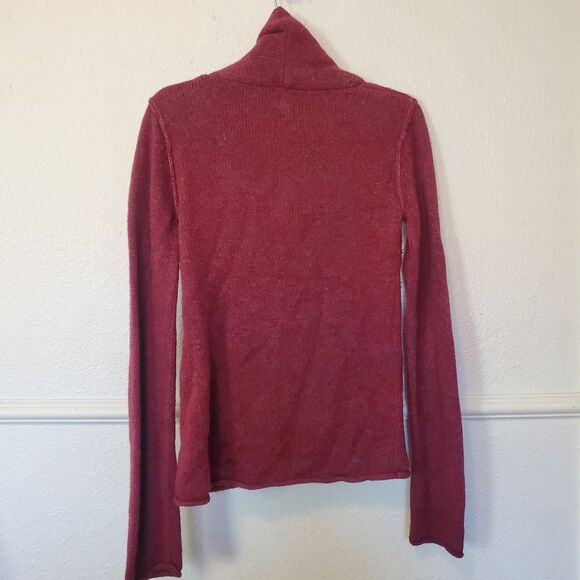 Converse One Star Sweater Womens Medium Cowl Neck Long Sleeve Maroon Red - Picture 11 of 15